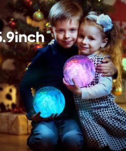 BRIGHTWORLD Moon Lamp Galaxy Lamp 5.9 inch 16 Colors LED 3D Moon Light, Remote & Touch Control Moon Night Light Gifts for Girls Boys Kids Women Birthday Wooden Base 31 61MKzGTFDCL