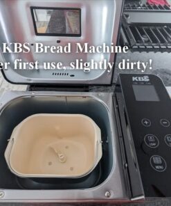 KBS Pro Stainless Steel Bread Machine, 2LB 17-in-1 Programmable XL Bread Maker with Fruit Nut Dispenser, Nonstick Ceramic Pan& Digital Touch Panel, 3 Loaf Sizes 3 Crust Colors, Reserve& Keep Warm Set 49 61MN6ebE IL
