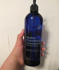 Radha Beauty Fractionated Coconut Oil - 100% Pure & Natural Carrier and Base Oil for Aromatherapy, Hair and Skin - Comes with Pump, 16 fl oz. 32 61MNQPzkN9L