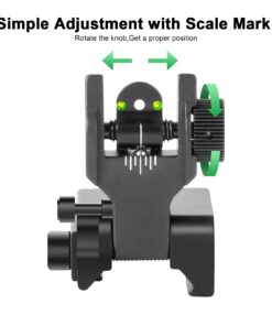 SOUFORCE Flip Up Front and Rear Iron Sights, Backup Sights Set Fit Picatinny & Weaver Rails, Black Flip up fiber optic sights 11 61MNsdFTApS