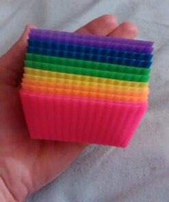 Pantry Elements Rectangular Silicone Cupcake Liners for Baking 12-Pack Reusable Non-Stick BPA Free Muffin Liners Baking Cups Molds for Baking, Bento Box Accessories, Moldes de Silicona Para Reposteria Rectangular 12-Pack Vibrant Rainbow Collection 43 61MNwQLegL 1