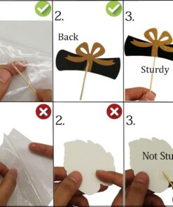 YuBoBo 2023 Graduation Cupcake Toppers, 48 PCS Food/Appetizer Picks For Graduation Party Mini Cake Decorations, Diploma, 2023, Grad Cap Set 48 Pieces (Gold) Gold 28 61MQGt19nWL