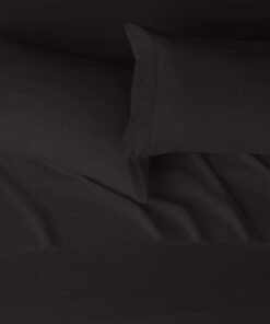 Amazon Basics Lightweight Super Soft Easy Care Microfiber 4-Piece Bed Sheet Set with 14-Inch Deep Pockets, Queen, Black, Solid 19 61MQR47qMpL