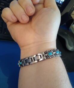 Wollet Jewelry Antique Style Blue Turquoise Magnetic Bracelets for Women 32 61MQSHJcBWL