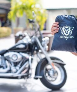 XYZCTEM All Season Black Waterproof Sun Motorcycle Cover,Fits up to 116" Motors (XXX Large & Lockholes) 116" Black & Silver 22 61MQUjgY4GL