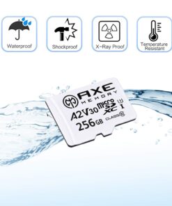 AXE MEMORY 256GB Micro SD Card 4K Ultra Full HD Video Premium Speed MicroSDXC Up to 100MB/S A2 V30 UHS-I U3, with SD Adapter MicroSD with SD Adapter, A2 Premium, White 256 GB 11 61MRA2hT0L