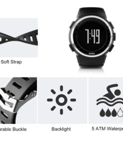 EZON T029 Men's Digital Sports Outdoor Watches with Pedometer Calorie Counter Waterproof Wristwatch black 15 61MRY9QWwPL