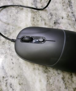 FENISIO Wired Mouse, USB Computer Mouse with Backlit, Ultra Silent Wired Mouse with 6400 DPI, Ergonomic LED Corded Mouse for PC, Laptop, Desktop, MacBook, Windows Black 18 61MT4s8H4YL