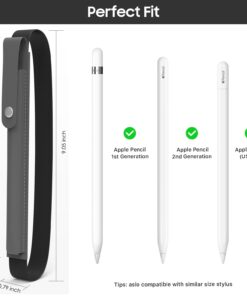 Alternative view of MoKo Pencil Case Fit Apple Pencil (USB-C), Apple Pencil 1st/2nd Generation, Elastic Band Detachable Stylus Pens Pocket Protective Pouch for 9.7"-12.9" Tablet, Space Gray