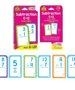School Zone - Math 1-2 4-Pack Flash Cards - Ages 4+, 1st Grade, 2nd Grade, Addition 0-12, Subtraction 0-12, Numbers 1-100, Math War Addition & Subtraction, Numerical Order, Counting, and More 16 61MV84WX2RL 2