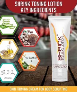 Alternative view of Shrink Toning Lotion - Heat Activated Cellulite Cream and Firming Body Lotion for Women and Men - Body Cream for Stomach, Tummy, and Body - with Caffeine, Vitamin E, Skin Tightening Body Cream (8oz)