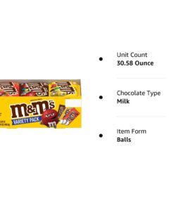 M&M'S Peanut, Peanut Butter & Milk Chocolate Variety Pack Full Size Milk Chocolate Candy Assortment, 30.58 oz 18 ct Original Version 19 61MVqDT8VqL 1