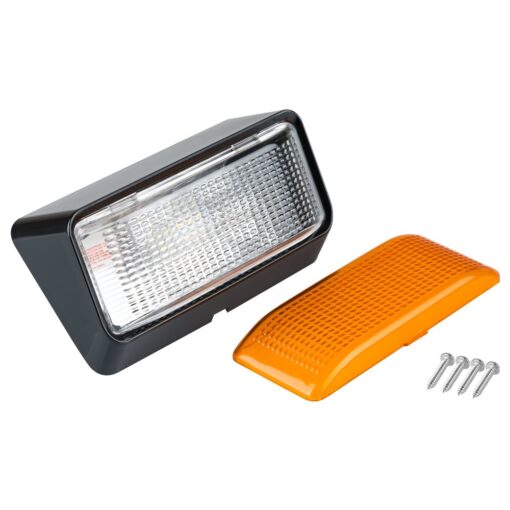 Lumitronics RV 12V LED Exterior Porch Utility Light - Clear & Amber Lenses (Black) No Switch - LED Black Base