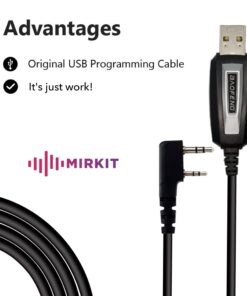 MIRKIT Baofeng Programming Cable for Two Way ham Portable radios: UV-5R, 5RA, 5R Plus, 5RE, UV-82, BF-F8HP, UV3R Plus, BF-888S, 5R EX, 5RX3, GA-2S, BF-F8+, H777 UV82HP 1X 15 61MWQubNx5L
