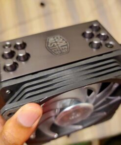 Cooler Master Hyper 212 RGB Black Edition CPU Air Cooler, SF120R RGB Fan, 4 CD 2.0 Heatpipes, Anodized Gun-Metal Black, Brushed Nickel Fins, RGB Lighting for AMD Ryzen/Intel LGA1151 65 61MZqva2WoL