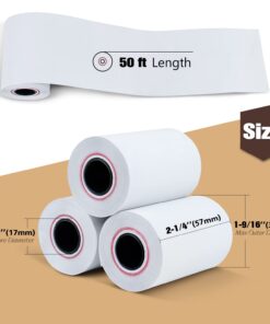 Alternative view of TK Thermal King, (50 Rolls) 2 1/4" 50' feet White Thermal Paper Cash Register POS Receipt, Fits All Credit Card Terminal Great For Cashier Receipt Paper Small Business Premium Quality White 50 Rolls 2-1/4" x 50'