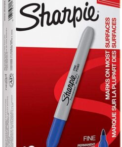 Sharpie 30003 Permanent Markers, 2 Packs of 12 Markers Each for a Total of 24 Markers, Blue; Alcohol-based Ink is Quick-drying and Nontoxic; Durable Ink is Fade-resistant and Water-resistant 13 61McfjGIeWL