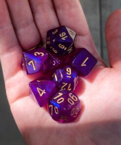 Chessex Dice Polyhedral 7-Die Borealis Set - Royal Purple with Gold Numbers CHX-27467 41 61MeF 5i7SL