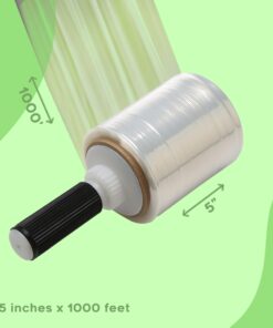 5" x 1000' (12) ROLLS HAND STRETCH SHRINK WRAP 12 Rolls/cs by The Boxery 10 61MepRmbgtL