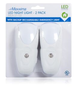Maxxima MLN-21 LED Night Light, Emergency Light, Flashlight (Pack of 2) 21 61MfM4R6dZL
