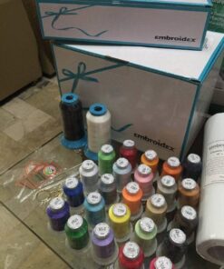 Embroidex Embroidery Machine Starter Kit - Everything Needed to Do Machine Embroidery Thread, Stabilizer, Bobbin Needles Etc Plus Bonus Embroidery Designs and Instructional CD 26 61Mfmh5pXOL
