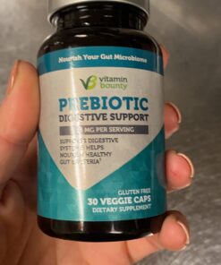 Vitamin Bounty Prebiotic Fiber Digestive Support - Gut Health Supplements for Women and Men, Dietary Fiber, Supports Digestive Health, Probiotics for Women & Men for Gas Relief - 60 Capsules 33 61MhP DFTL 2