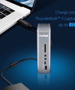 CalDigit TS3 Plus Thunderbolt 3 Dock - 87W Charging, 7X USB 3.1 Ports, USB-C Gen 2, DisplayPort, UHS-II SD Card Slot, Gigabit Ethernet for Mac & PC, Thunderbolt 4 Compatible (0.8m/2.62ft Cable) 0.8 Meter Cable TS3 Plus - Space Gray 24 61Mhczb2fdL
