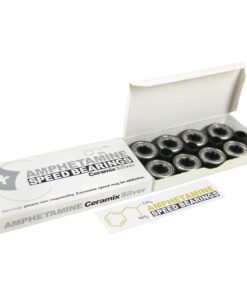 Alternative view of Amphetamine Skateboard Speed Bearings - Set of 8 - Choose From Ceramic, Stainless Steel, Abec 5, 7 - Fits all Skateboard Wheels - Pre-Lubricated Ceramix Silver