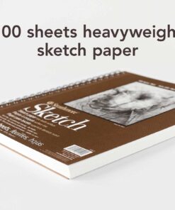 Strathmore 455-3, 400 Series Sketch Pad, 9"x12" Wire Bound, 100 Sheets, White 9x12 37 61MiQmFDMS