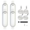Leader Accessories Ribbed Twin Eyes Boat Fender Bumper Pack of 4 Includes 3/8'' Fender Lines and Pump to Inflate White 6.5*23 inch 3 61MjEeyYE1L