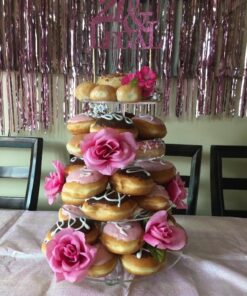 YestBuy 4 Tier Round Acrylic Cupcake Stand with Base, Premium Cupcake Holder, Acrylic Cupcake Tower Display Cady Bar Party Décor – Display for Pastry (4" Between 2 Layers with Base) 4 Tier Round with BASE ( 4" between 2 layers) 37 61MmnhEY94L