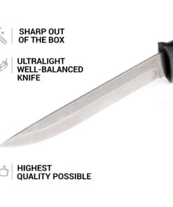 Alternative view of Nazarov Knives - Hunting Fixed blade Knife - Infantryman Stainless steel - Grip Rubber Handle - Leather Sheath