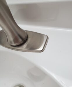 BWE Stainless Steel Deck Plate 6" Sink Hole Cover for Brushed Nickel Bathroom Sink Faucet 1 or 3 Hole Vessel Vanity Basin Outside Cover Cap Oval Commercial 14 61Mqu7zC4JL