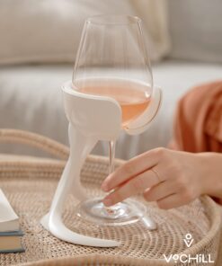 VoChill Stemmed Wine Glass Chiller | Smart & stylish | Radically cool wine tool – keeps wine perfectly chilled in your glass | Refreezable Chill Cradle actively chills (Quartz, Single VoChill) Stemmed Single Quartz 12 61Ms4YSe34L