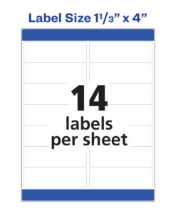 Avery Easy Peel Mailing Labels for Laser Printers, 1.33 x 4 Inches, 14-Up, White, Box of 1400 (05162) 1,400 labels 8 61MsI9OUT2L