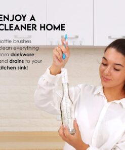 Alternative view of Turbo Microfiber Bottle Brush Cleaner Pack - Set of 5 Bottle Brushes for Cleaning Baby Bottles, Water Bottles, Tumblers, Wine Decanters, Flask, Bong, Vase Cleaner - One Straw Cleaner Brush