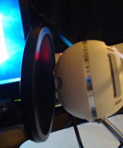 Dragonpad USA Microphone Pop Filter, for Blue Yeti, Blue Snowball - Flexible Gooseneck Microphone Mount and Double Layer Sound Shield Guard Windscreen black 54 61MwdgrxNHL