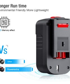 Powerextra 6.0Ah 18 Volt HPB18-OPE Lithium Replacement Battery for Black&Decker A1718 A18NH HPB18 HPB18-OPE (1 Pack) 15 61MwrEu1qRL