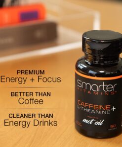 SmarterVitamins (3-Pack) 200mg Caffeine Pills with 100mg L-Theanine for Energy, Focus and Clarity + Coconut MCT Oil, Pre Workout, Nootropic Brain Booster, Extended Release Capsule 27 61MzpPqHdFL