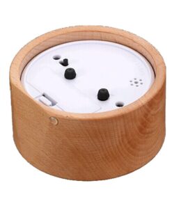 Glomarts Round Wooden Silent Desk Alarm Clock with Nightlight 6 61N0KmZAbNL