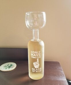 BigMouth Inc. Wine Bottle Glass - “I Only Have Time for 1 Glass of Wine”, Large Wine Glass, Holds an entire 750mL Bottle of Wine One Glass 15 61N3E40XNpL