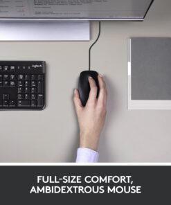 Logitech MK120 Wired Keyboard and Mouse Combo for Windows, Optical Wired Mouse, Full-Size Keyboard, USB Plug-and-Play, Compatible with PC, Laptop - Black 21 61N6PNQ3qL