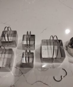 Cookie Cutters Set of 10, 5 sizes round and 5 sizes square Stainless steel Biscuit cutters with handles 28 61N6TiCzZfL