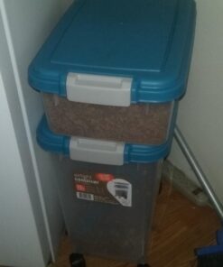 IRIS USA 33qt + 12qt Airtight Pet Food Container Combo with Scoop, Blue Moon Blue Moon/Clear 27 61N786E4WQL