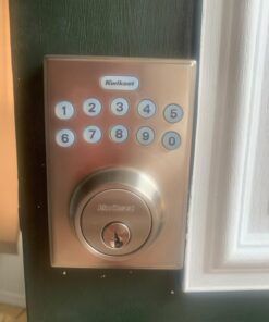 Kwikset 92640-001 Contemporary Electronic Keypad Single Cylinder Deadbolt with 1-Touch Motorized Locking, Satin Nickel, 8 x 4 x 6 36 61N7KCJ1XjL