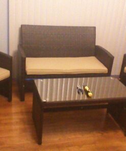 Best Choice Products 4-Piece Outdoor Wicker Patio Conversation Furniture Set for Backyard, Deck, Poolside w/Coffee Table, Seat Cushions - Brown Wicker/Beige Cushions Brown/Beige 31 61N7cNSl36L