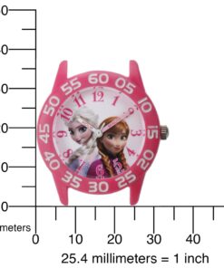 Disney Frozen Kids' Plastic Time Teacher Analog Quartz Nylon Strap Watch Pink, Pink, Purple 12 61NAEKz8heL