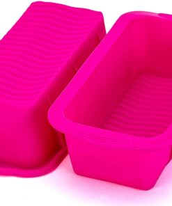 Tosnail 3 Pack Nonstick Silicone Bread Mold and Loaf Pan - 9.75" x 4.75" x 3" 26 61NAWDrnLBL