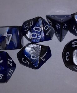 Chessex Polyhedral 7-Die Gemini Dice Set - Blue-Steel with White CHX-26423 14 61NB8oZyGwL