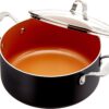 Gotham Steel 5 Qt Stock Pot, Nonstick Cooking Pot with Lid, Large Soup Pot & Pasta Pot with Stay Cool Handles, Ceramic Coated Nonstick Pot, Metal Utensil Oven & Dishwasher Safe, 100% Toxin Free 5 Quart 48 61NC6Jy6LtL